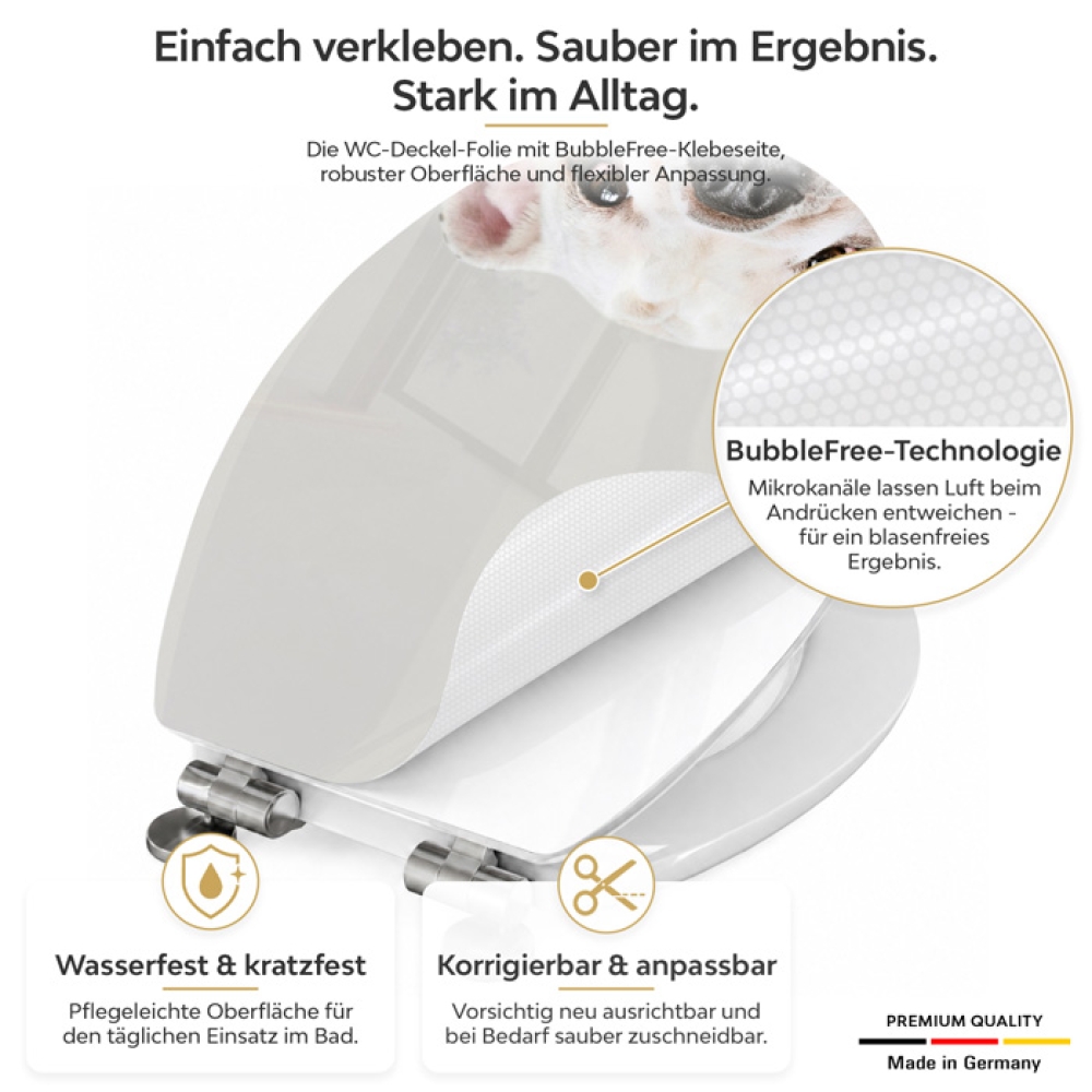 WC-Deckel Aufkleber Bulldogge Detailbild der Folie