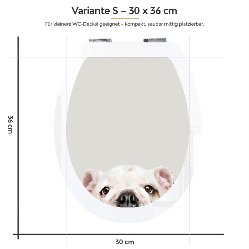 WC-Deckel Aufkleber Bulldogge Variante 30 x 36 cm