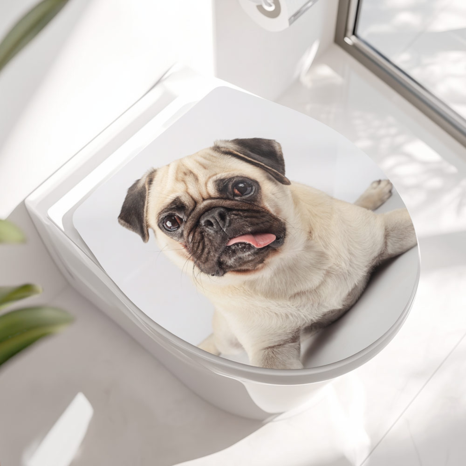 Wc-Deckel Aufkleber Mops Puppy Hauptbild