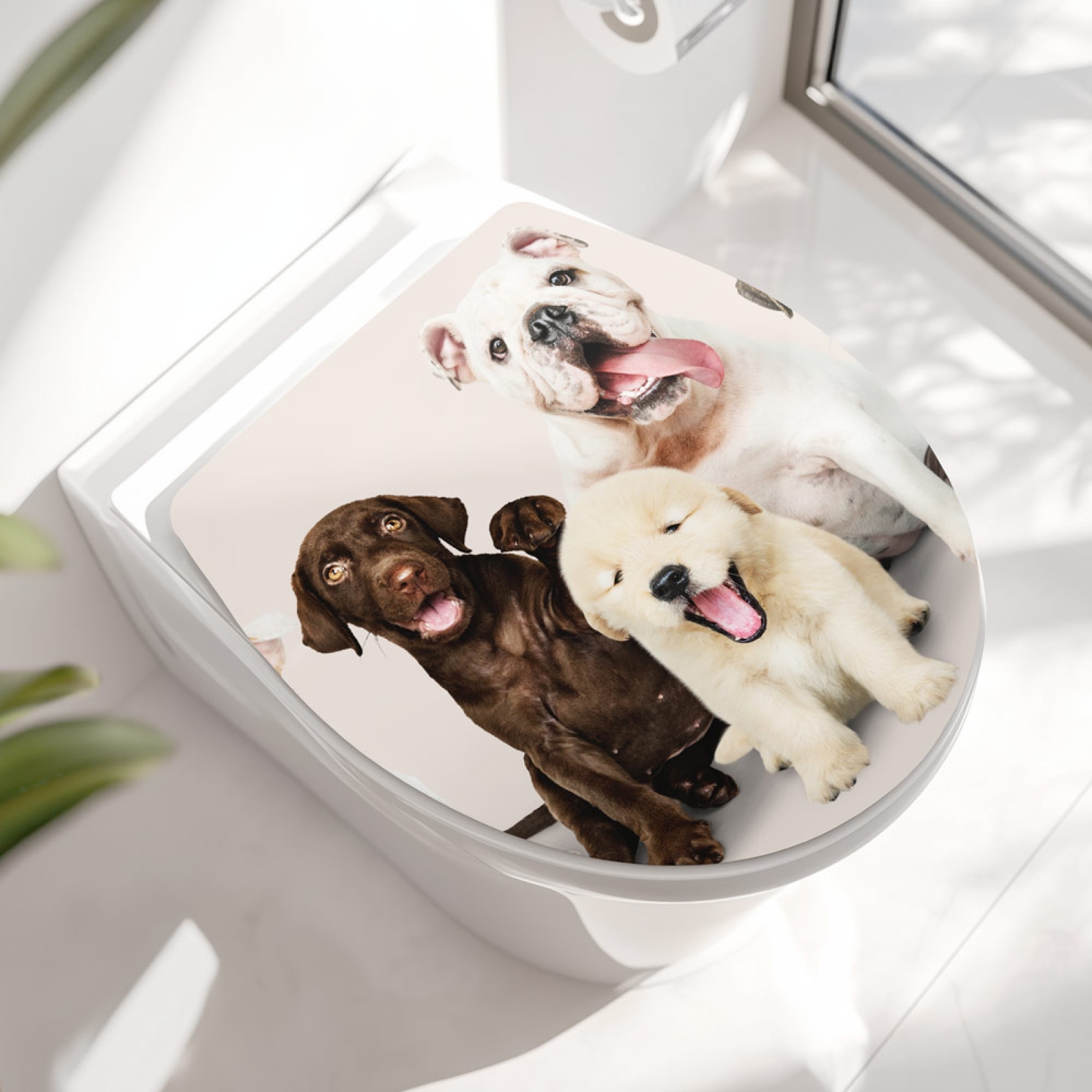 Wc-Deckel Aufkleber Welpen Gang Hauptbild
