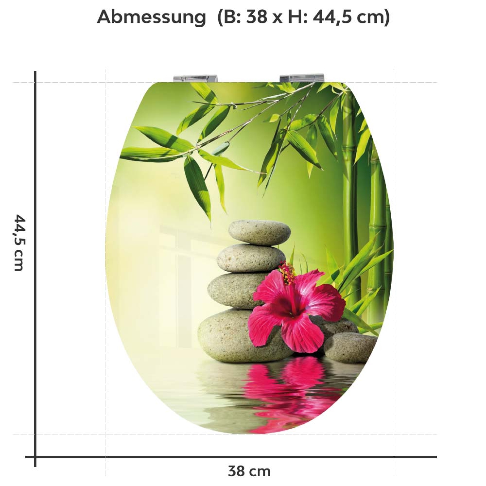 Wc Deckel Aufkleber Zen Steine und Orchidee Abmessung 38 x 44,5 cm