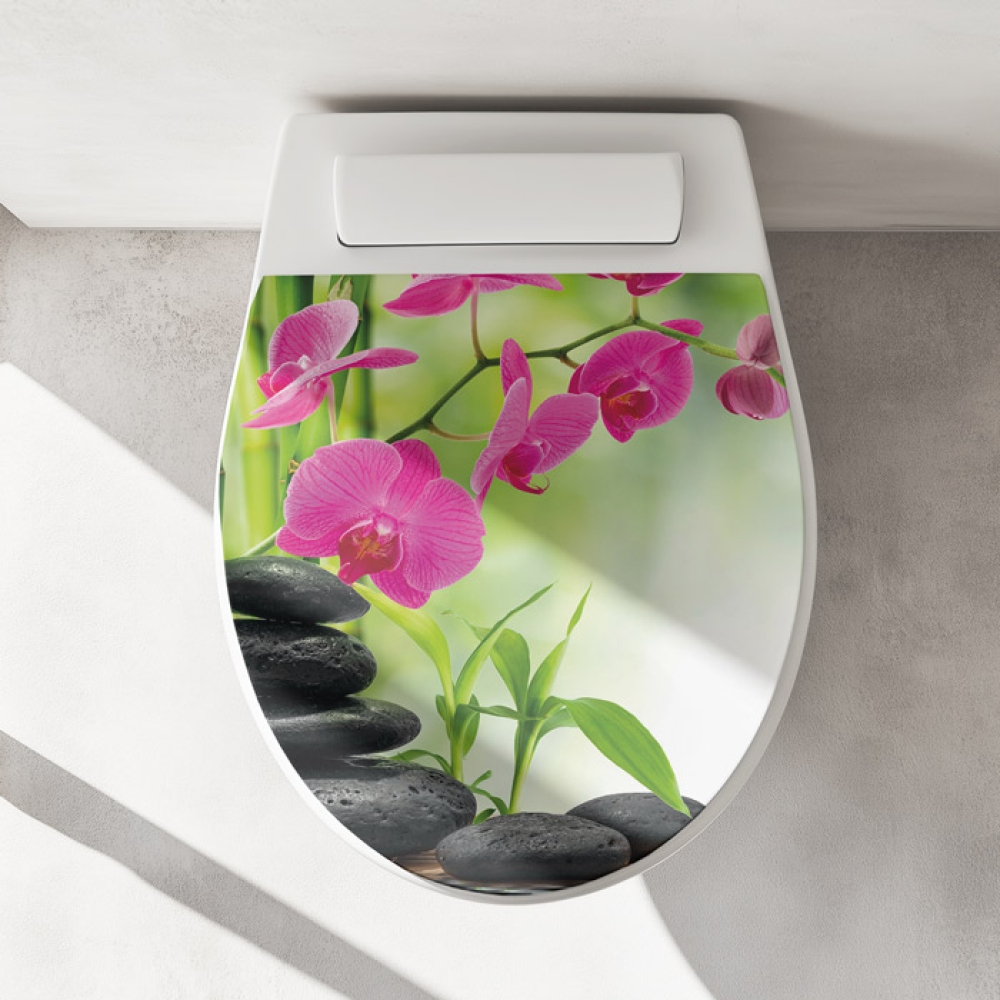 Wc-Deckel Aufkleber Zen Bambus & Orchideen Artikelbild 1