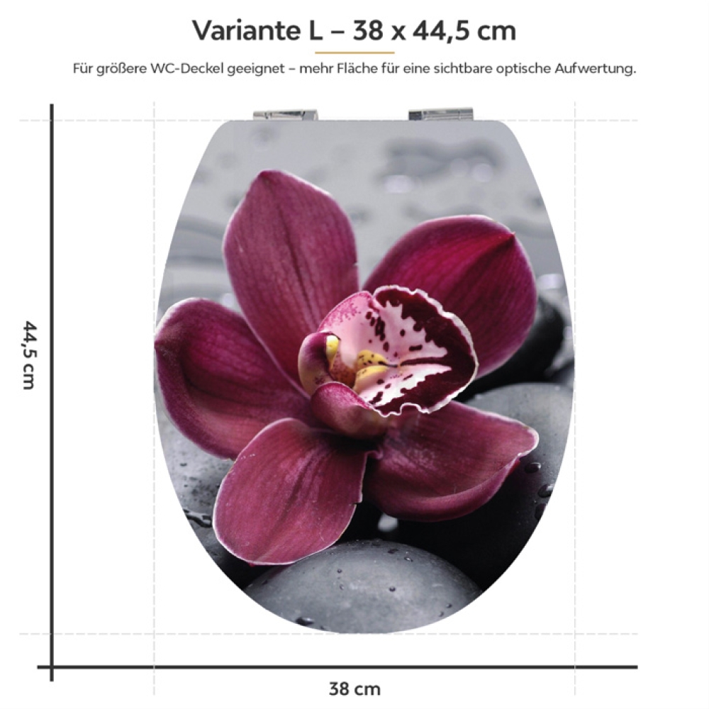Wc-Deckel Aufkleber Orchidee Variante 38 x 44 cm