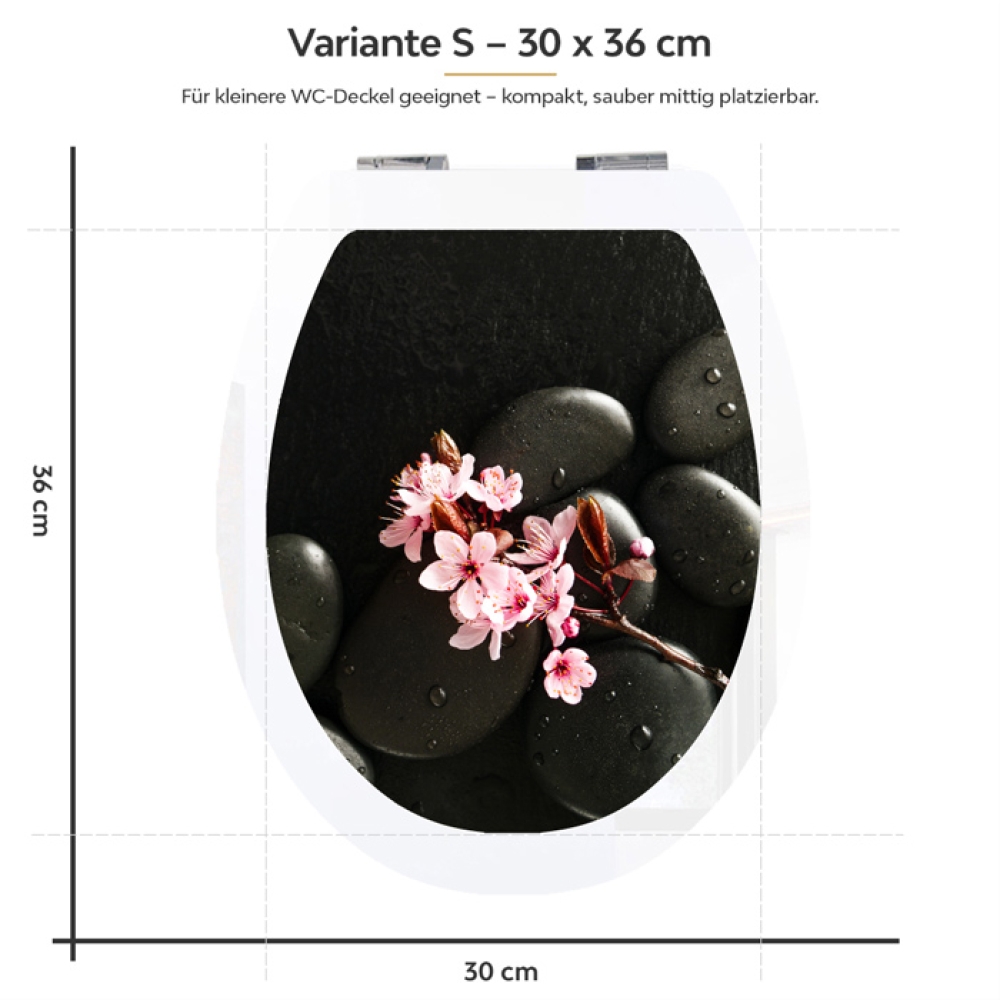 Wc-Deckel Aufkleber Orchideen & Steine Variante 30 x 36 cm