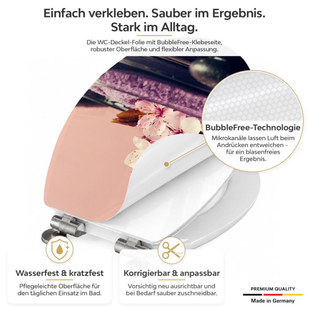 Wc-Deckel Aufkleber pink Orchidee Detailbild 1