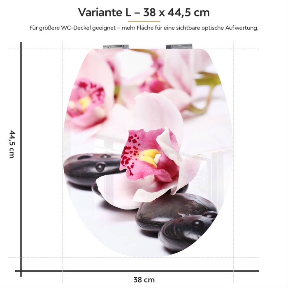 Wc-Deckel Aufkleber Wellness Orchidee Variante 38 x 44 cm