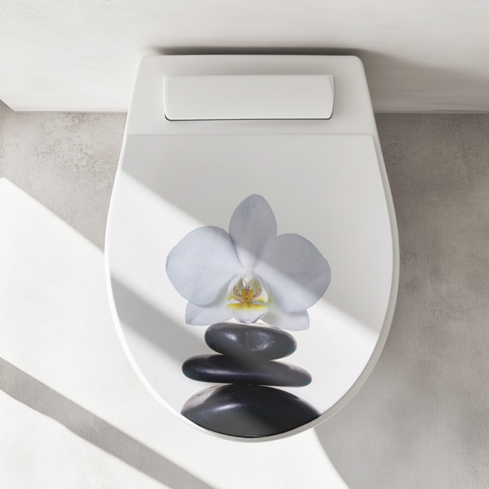 Wc-Deckel Aufkleber weiße Orchidee Artikelbild 1