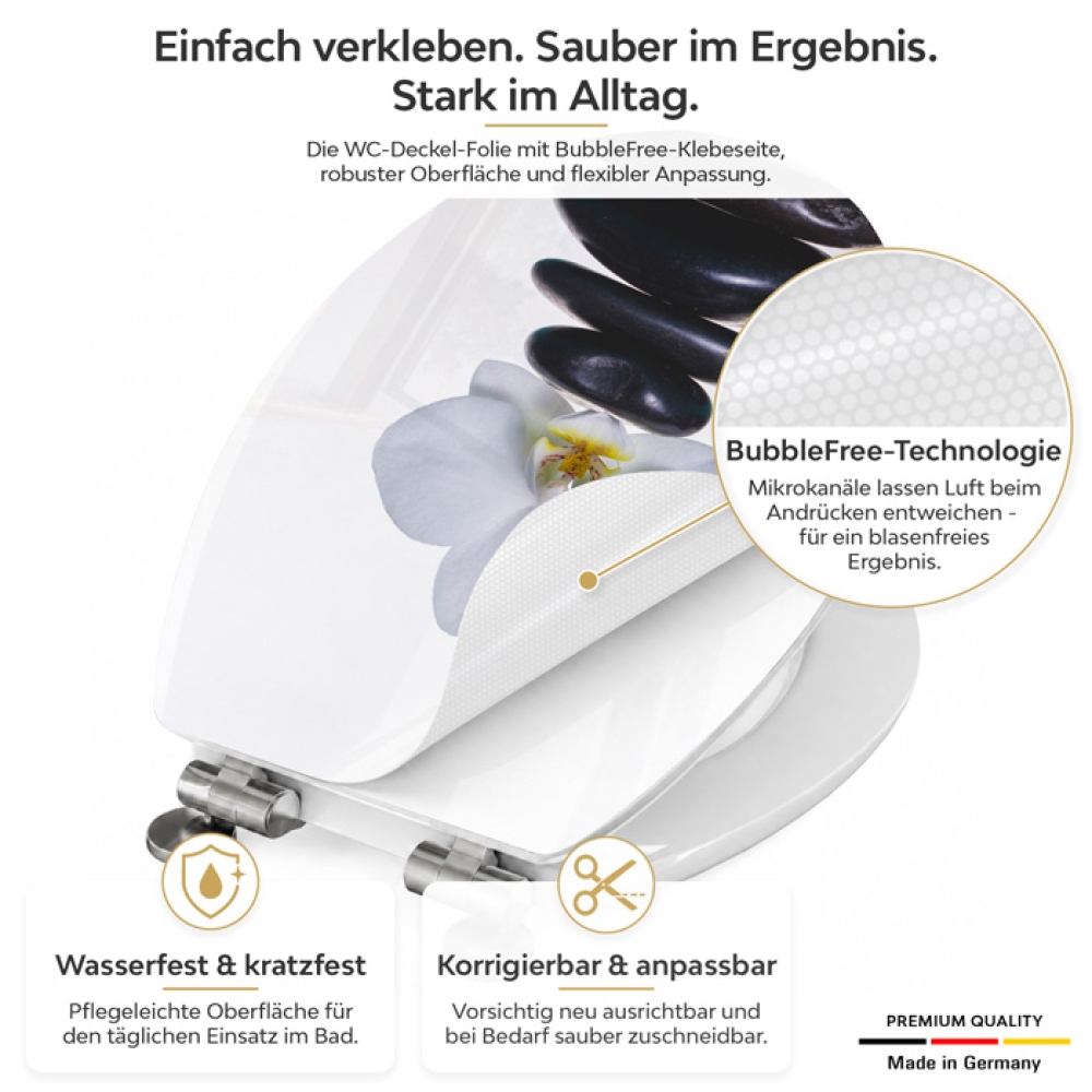 Wc-Deckel Aufkleber weiße Orchidee Detailbild 1