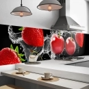 Küchenrückwand Folie Kirsche mit Erdbeeren
