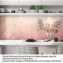 Mobile Preview: Küchenrückwand Folie rosa Blumen Artikelbild 1
