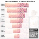 Mobile Preview: Küchenrückwand Folie rosa Blumen Höhe 80cm