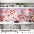 Mobile Preview: Küchenrückwand Folie rosa Orchideen Artikelbild 1