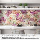 Mobile Preview: Küchenrückwand Folie elegante Rosen in Pastellfarben Artikelbild 1