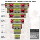 Mobile Preview: Küchenrückwand Folie rote Seerosen Höhe 80cm
