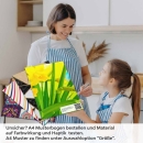 Mobile Preview: Küchenrückwand Folie Tulpen & Schmetterlinge A4 Muster