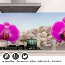 Mobile Preview: Küchenrückwand Folie Orchideen & Sandsteine Detailbild 1