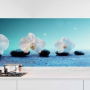 Mobile Preview: Küchenrückwand Folie weiße Orchideen Hauptbild