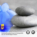 Mobile Preview: Küchenrückwand Folie blaue Blumen Zen SPA Steine Detailbild 2