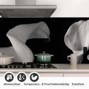 Mobile Preview: Küchenrückwand Folie monochrome Blumen - Stilvolle Calla-Lilien Detailbild 1