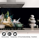 Mobile Preview: Küchenrückwand Folie asiatische Harmonie - Zen-Motiv mit Lilien Detailbild 1
