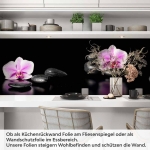 Mobile Preview: Küchenrückwand Folie Orchideenblüten in zartem Rosa-Violett Artikelbild 1