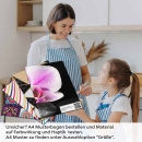 Mobile Preview: Küchenrückwand Folie Violette Orchideen - Zen-Motiv mit Reflexion A4 Muster