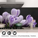 Mobile Preview: Küchenrückwand Folie Krokusblüten - edles Lila auf Schwarz Detailbild 1