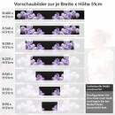 Mobile Preview: Küchenrückwand Folie Krokusblüten - edles Lila auf Schwarz Höhe 51cm