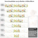 Mobile Preview: Küchenrückwand Folie Naturwiese - Zeitloses Design mit Gräsern und Blumen Höhe 80cm
