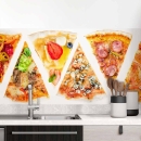 Mobile Preview: Küchenrückwand Folie Pizzagenuss - Viva Italia Bunte Pizza-Motive Hauptbild 1