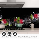 Mobile Preview: Küchenrückwand Folie Brombeeren, Himbeeren & Minze im Wassereffekt Detailbild 1