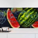 Mobile Preview: Küchenrückwand Folie Wassermelone & Früchtemix im Wasserspiel Hauptbild 1