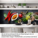 Mobile Preview: Küchenrückwand Folie Kräuter und Gewürze - Intensives Küchenflair Artikelbild 1