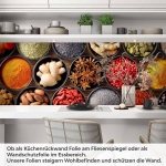Mobile Preview: Küchenrückwand Folie Exotische Gewürze - Dekor für Genussliebhaber Artikelbild 1