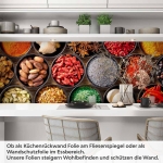 Mobile Preview: Küchenrückwand Folie Gewürze in Schalen - Intensives Küchenflair Artikelbild 1