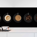 Mobile Preview: Küchenrückwand Folie Kaffee Tassen - Vielfalt auf schwarzem Hintergrund Hauptbild 1