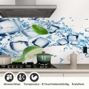 Mobile Preview: Küchenrückwand Folie spritzige Limetten & Eiswürfel Detailbild 1