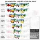 Mobile Preview: Küchenrückwand Folie Obst Splash Variantenauswahl Vorschaubild  Höhe 80cm