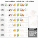 Mobile Preview: Küchenrückwand Folie spritziger Früchtemix Variantenauswahl Vorschaubild  Höhe 51cm