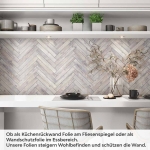 Mobile Preview: Küchenrückwand Folie Fischgräten Holzoptik Artikelbild 1