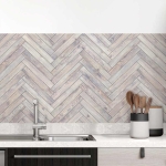 Mobile Preview: Küchenrückwand Folie Fischgräten Holzoptik Hauptbild 1