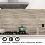 Mobile Preview: Küchenrückwand Folie Holzoptik Parkett Detailbild 1