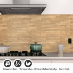 Mobile Preview: Küchenrückwand Folie Holzriemchen Holzoptik Detailbild 1