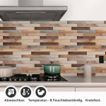 Mobile Preview: Küchenrückwand Folie Retro Holz Textur Detailbild 1