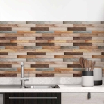 Mobile Preview: Küchenrückwand Folie Retro Holz Textur Hauptbild 1