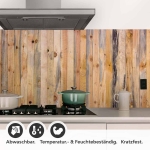 Mobile Preview: Küchenrückwand Folie Paletten Holz Optik Detailbild 1