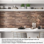 Mobile Preview: Küchenrückwand Folie dunkles Holz Artikelbild 1