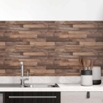 Mobile Preview: Küchenrückwand Folie dunkles Holz Hauptbild 1