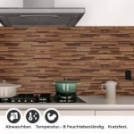 Mobile Preview: Küchenrückwand Folie Holz Wandpaneele Detailbild 1