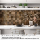 Mobile Preview: Küchenrückwand Folie Holzblock Mosaik Optik Artikelbild 1